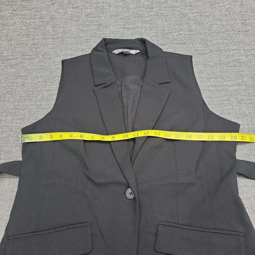 Kate & Mallory Womens Black Dressy Work Office Business Casual Vest Size L